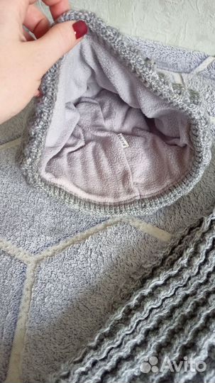 Шапка женская вязаная и шарф в комплекте