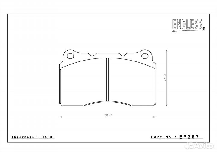 Endless Колодки N35S перед Subaru STI Brembo 4POT