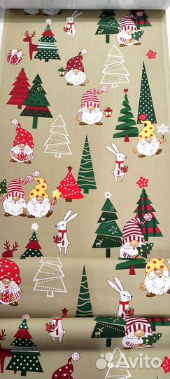 Ткань новогодняя дорожка хлопок 100