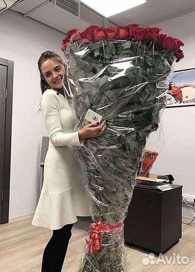 Розы высокие Доставка цветов