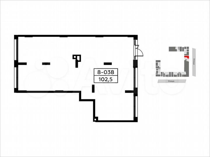 Аренда, торговое помещение площадью 102.5 кв.м
