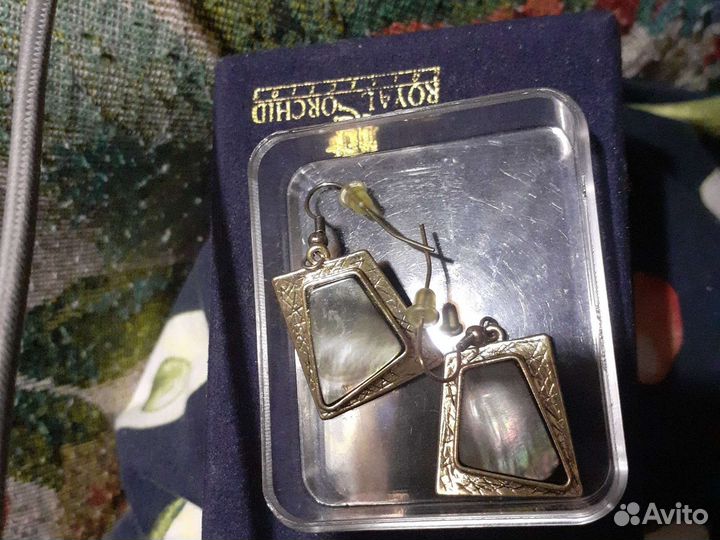 Серьги перламутр Германия