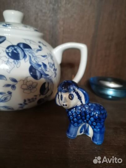 Сервиз чайный гжель фигурки