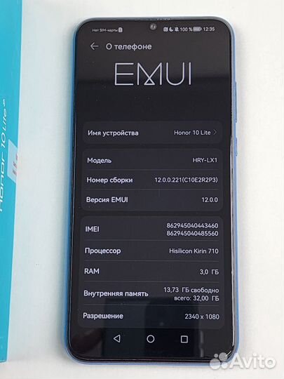 HONOR 10 Lite, 3/32 ГБ
