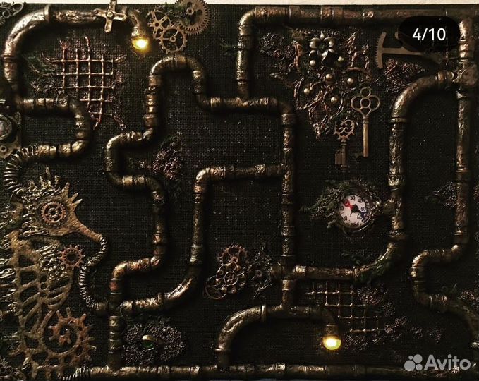 Объёмная картина в стиле стимпанк и биомеханика