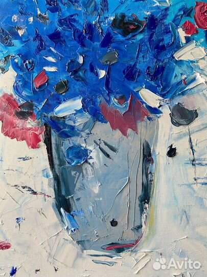 Большая картина маслом на холсте букет