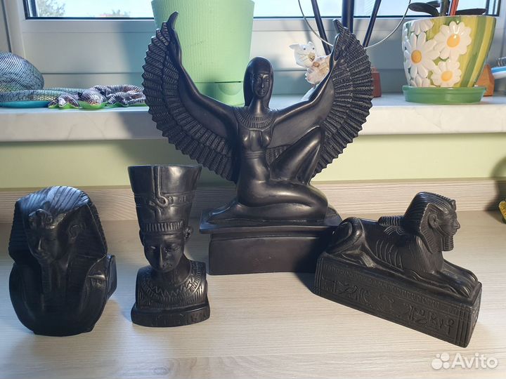 Египетские статуэтки фигурки черный камень