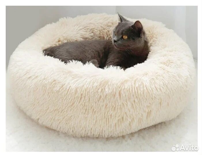 Лежанка-бублик с полностью съемным чехлом