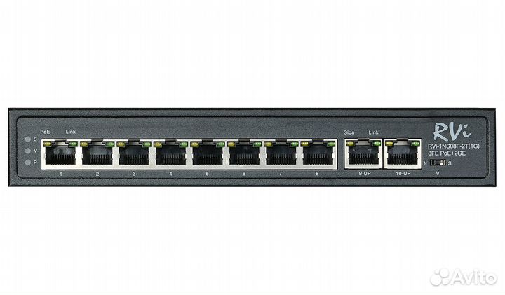 RVi-1NS08F-2T (1G) Коммутатор с питанием по PoE