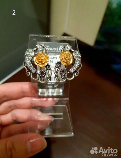 Серьги. Черненное серебро+Swarovski