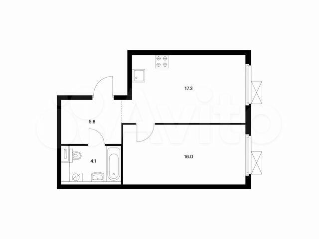 1-к. квартира, 43,2 м², 33/33 эт.