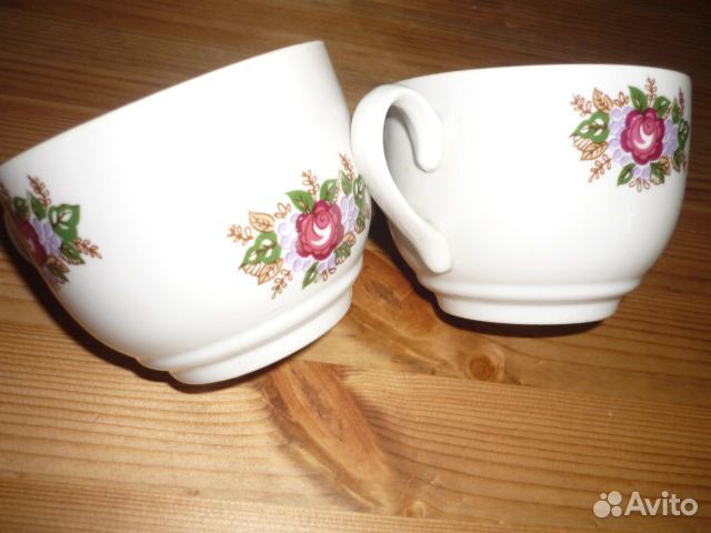 Чашки кружки фарфор СССР цветы