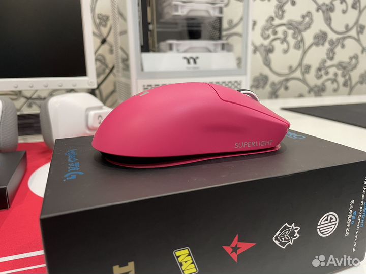 Logitech g pro x superlight pink + глайды