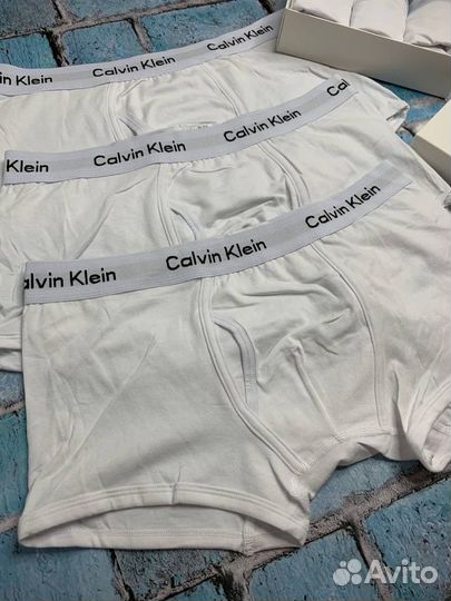 Трусы мужские белые calvin klein