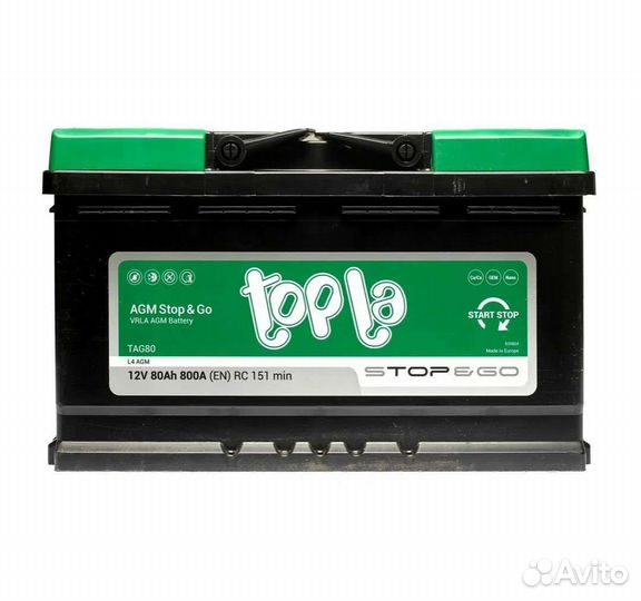 Аккумулятор AGM 80Ач Topla Мерседес-Бенц E class