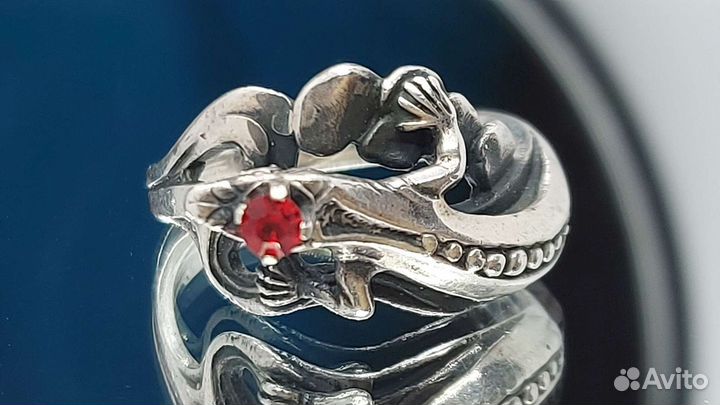 Винтажное кольцо, Ящерка, серебро 925