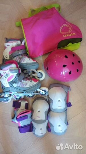 Роликовые коньки детские раздвижные с экипировкой