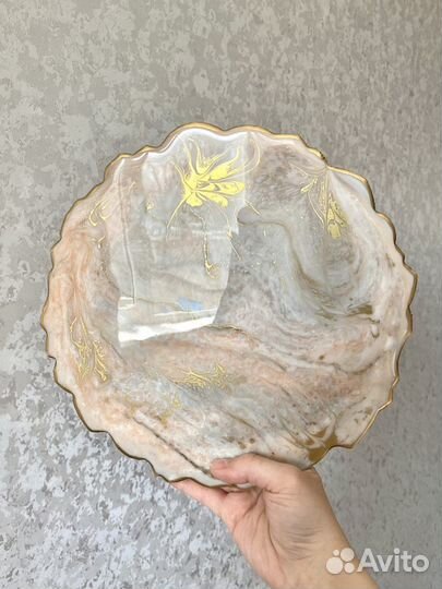 Тарелочка для кулича/блюдо для сервировки (смола)