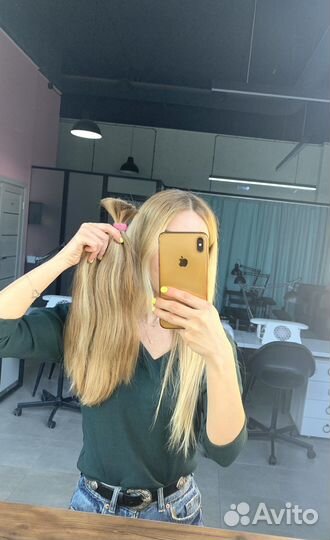 Волосы детские срез 42см блонд