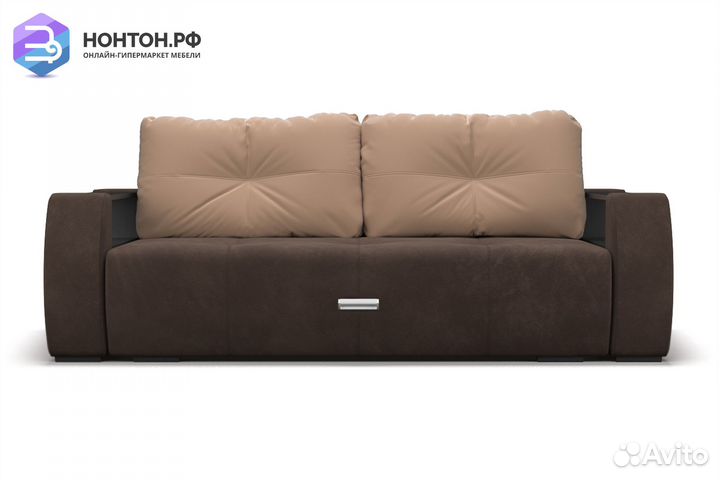 Диван еврокнижка Мальтида коричневый / бежевый