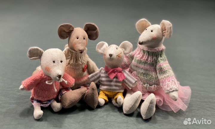 Мышиная семья текстильная