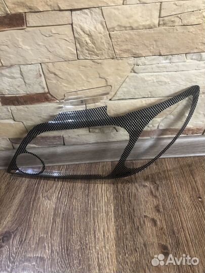 Защита фар прозрачная Honda CRV 02, карбон, Mitsub