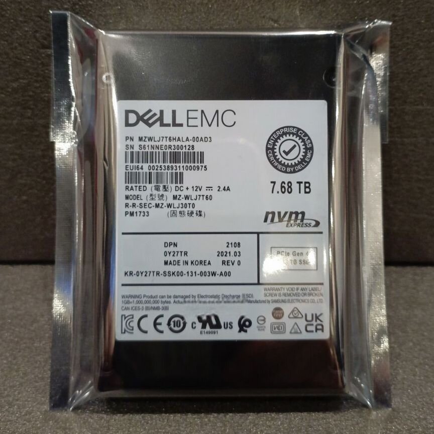 [PM1733] Ssd Samsung 7.68 Тб Mzwlj7t6hala Pm1733