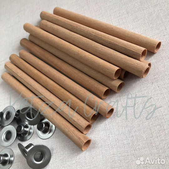 Фитиль деревянный в форме цилиндра с держателем
