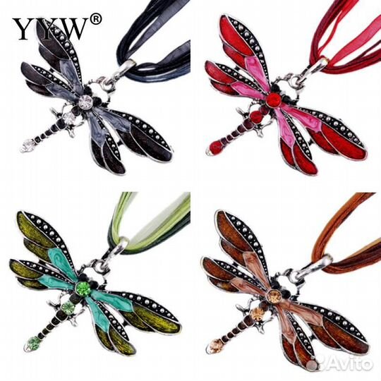 Подвеска в виде стрекозы, стиль винтаж