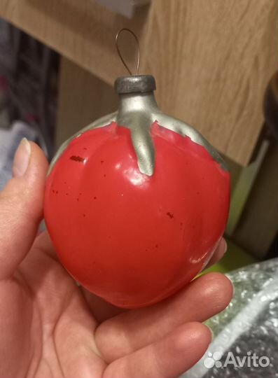 Ёлочная игрушка СССР помидор/томат