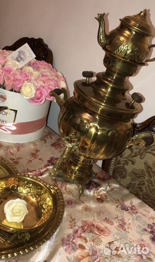 Медный самовар на дровах