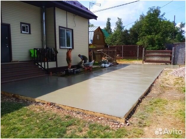 Бетонирование двора