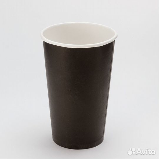 Стакан картонный 400мл 1-сл. черный d90мм
