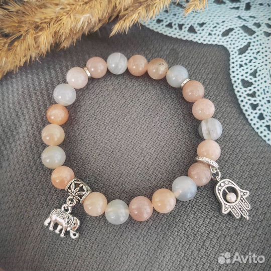 Браслет, чокер, серьги из натуральных камней