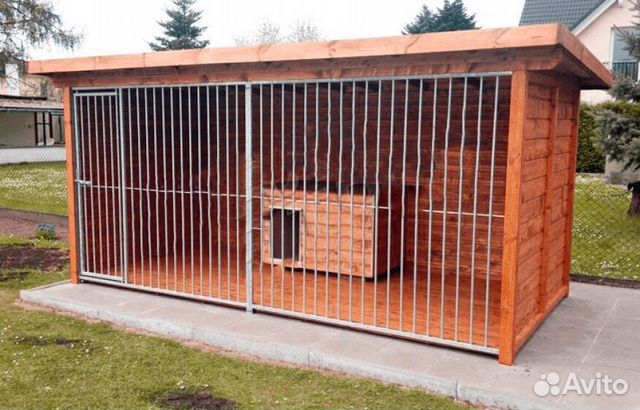 Вольер для собак деревянный