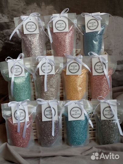 Мерцающая морская соль для ванны с шиммером