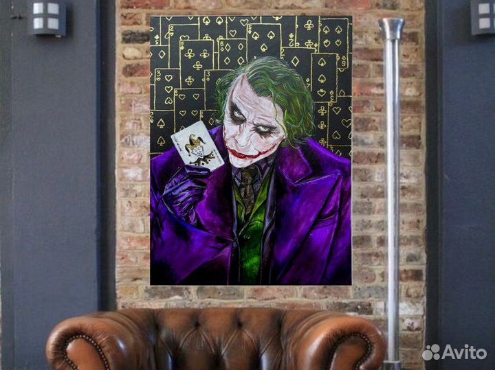 Картина на холсте Джокер ручная работа