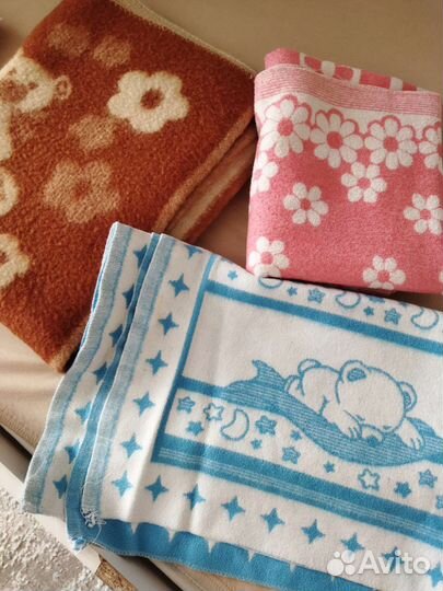 Детские байковые одеяла, постельное бельё