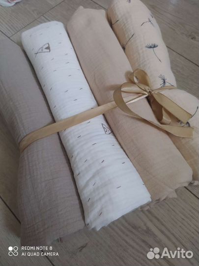 Муслиновые пеленки, пледы, полотенце, конверт