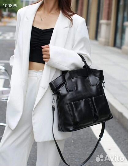 Сумка кожаная большая (4 цвета)