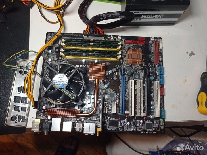 Комплект мать p5k-e + проц Intel Q9550 + 8 Гб RAM