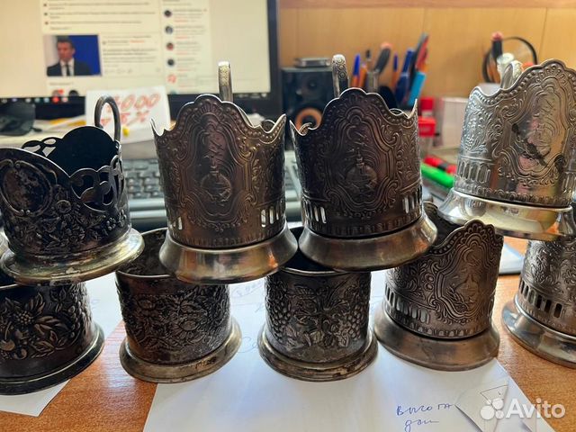 Подстаканники СССР 1950-1980 годы разные мельхиор