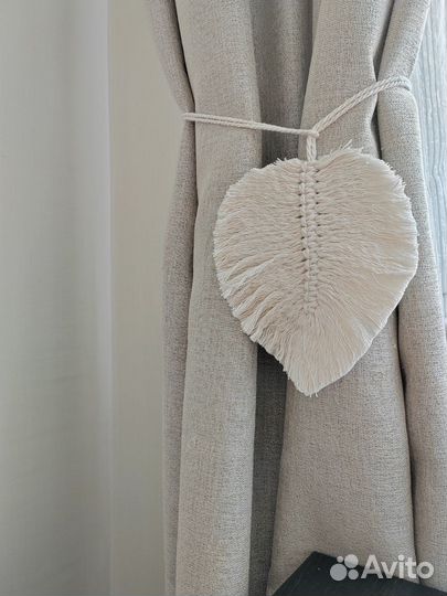 Настенное панно макраме листья подхваты для штор