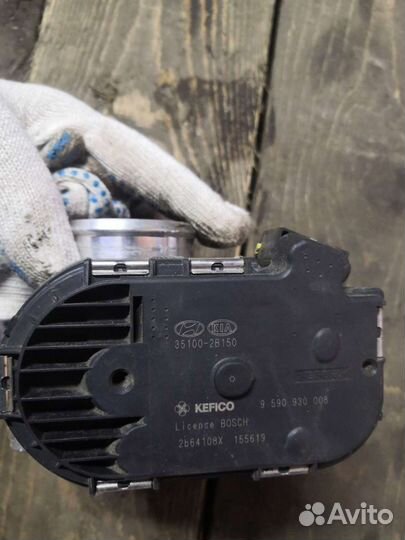 Заслонка дросельная солярис 1 рио 3