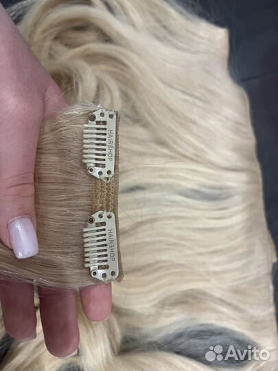 Натуральные волосы на заколках