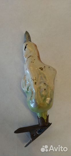 Ёлочная игрушка серебряное копытце.стекло, сказка