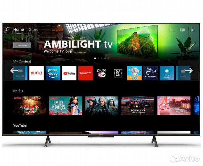 Новый 4к телевизор Philips 50 дюймов, ambilight