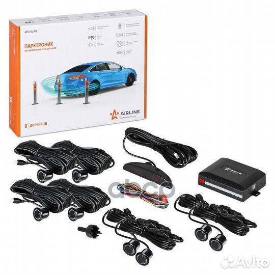 Парковочный радар 8 датчиков, светодиодный экра