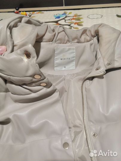 Пуховик из экокожи Mohito