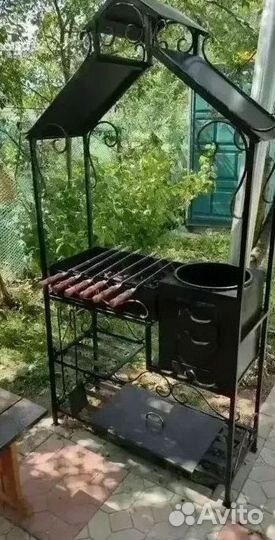 Мангал с печью под казан